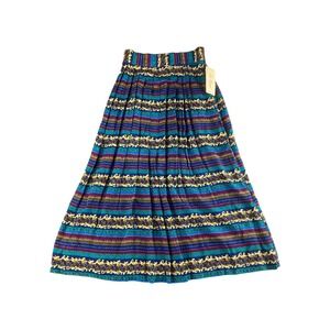 NWT Lee David Collection 90s Y2K VTG Maxi Skirt Striped Floral Size S